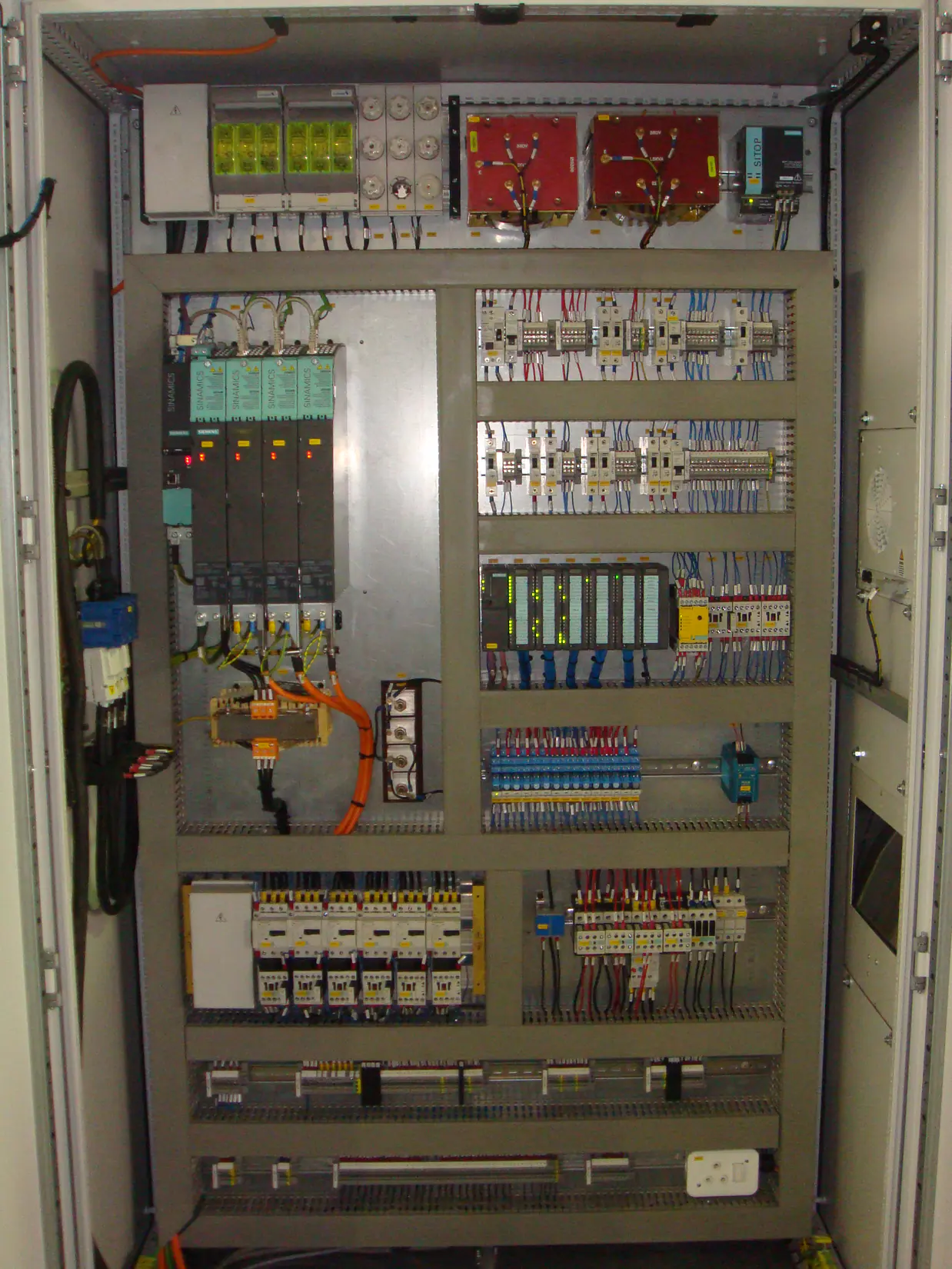 Completed industrial motion-control cabinet