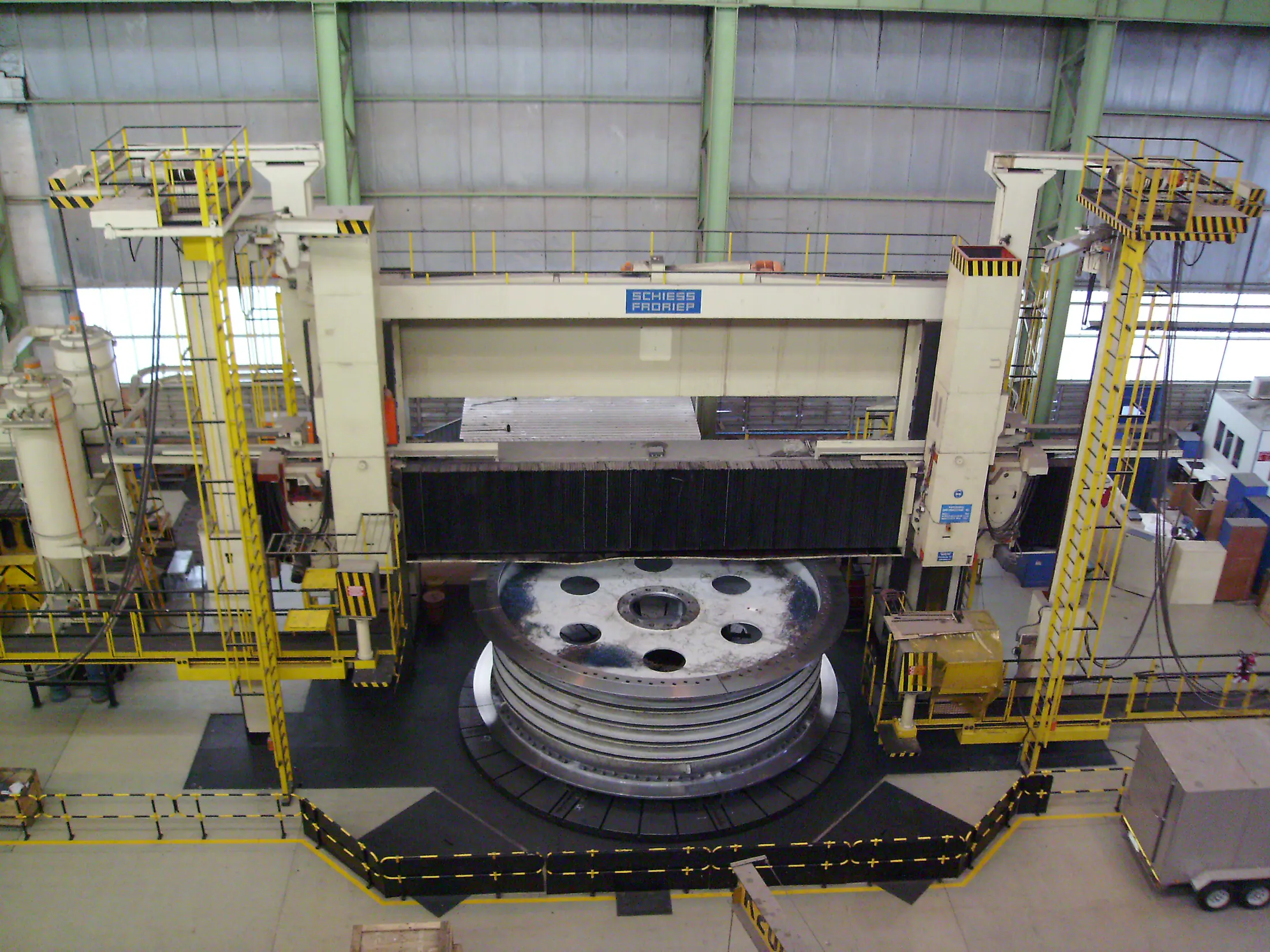Very large Schiess vertical machine in a heavy industrial facility